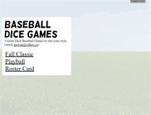 Tablet Screenshot of baseballdicegames.com